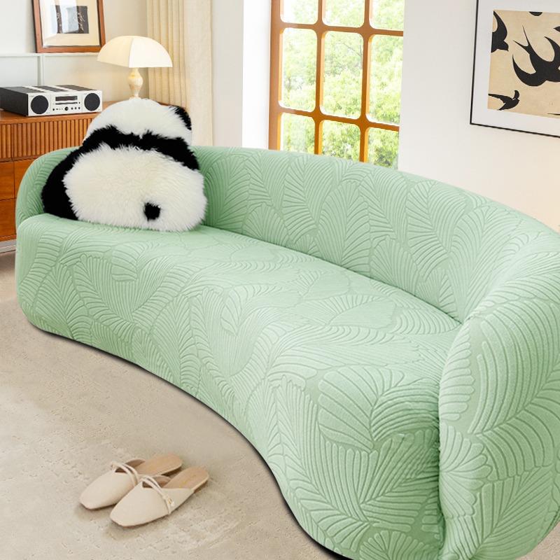 

Jacquard Boho Sectional Sofa Slipcover Stretch Semi-Circular Curved Sofa Cover Shaped Couch Protector for Dogs S 90-140cm