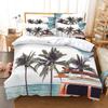 3D HD ložní souprava Queen Povlak na přikrývku Povlak na polštář Povlečení USA King Twin Full Double Single Bed Seaside Coconut Tree