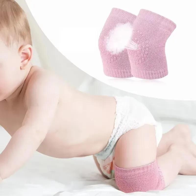 Safety Protector Toddler Leg Warmer 1Pairs Baby Knee Pads Toddler Crawling Anti-Slip Solid Infant Boys Girls Elbow Cushion Pad