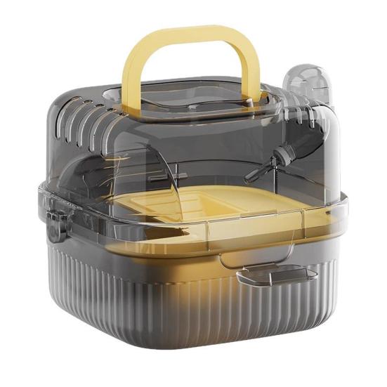 Hamster Cage with Transparent Upper Cover Matte Bottom Design Dual Use Indoor Outdoor Cooling Feature Pet House