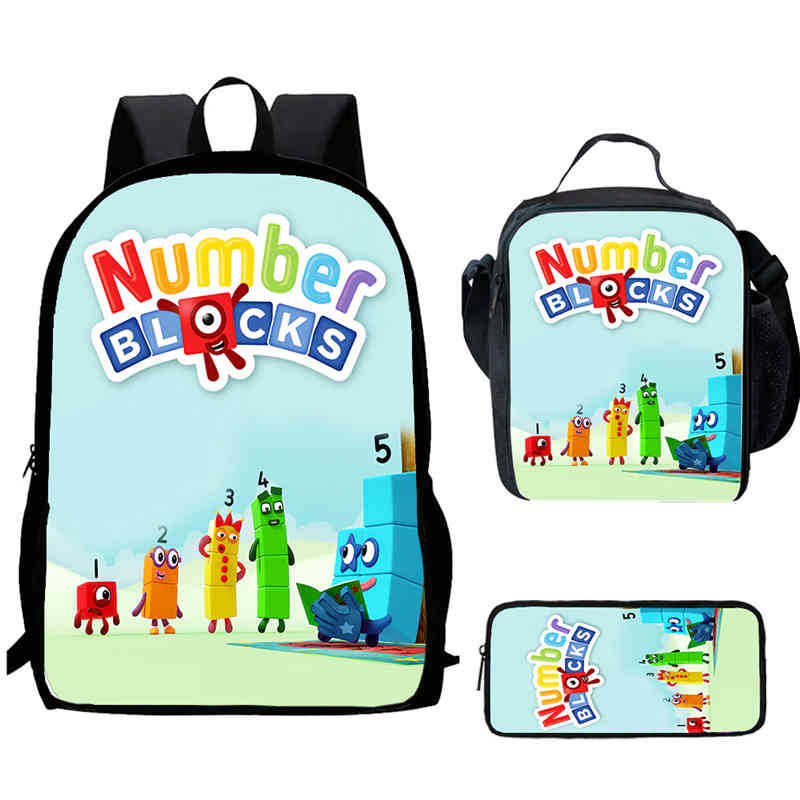 Digitale Bausteine Numberblocks Schultasche Hochauflösend Multifunktional Oxford Leichter Rucksack