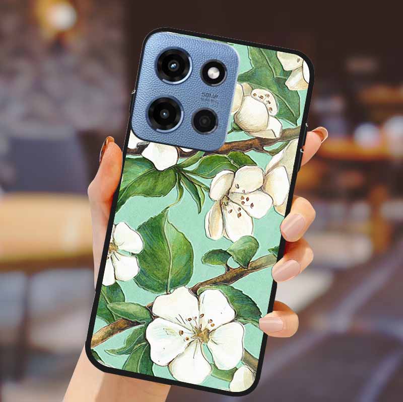 For Motorola G 5G 2025 Phone Case Bumper Soft TPU Silicone Back Cover 3D Flower Emboss Shell For Motorola Moto G 5G Fundas Coque