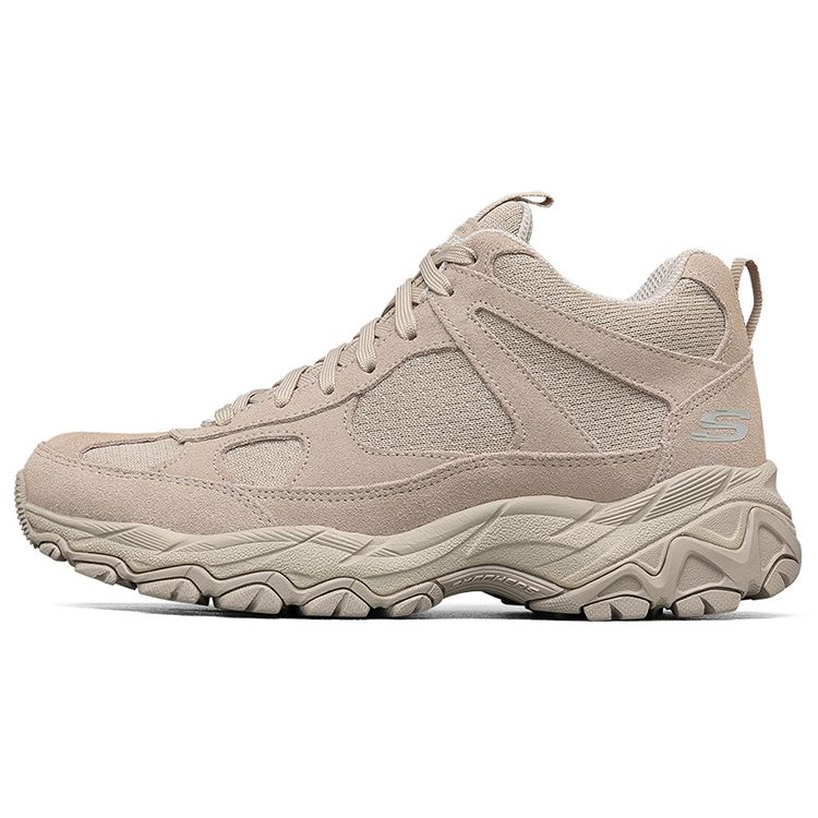 Skechers DLites Series Fabric Synthetic Leather Comfortable Versatile High-Top Dad Sneakers Women sneakers Gray Brown 66666233-NTTP 35