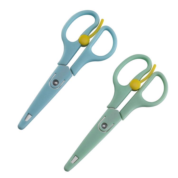 Children's Stainless Steel Scissors with Sleeve – Student and Baby Food Safe, Small Stationery Scissors