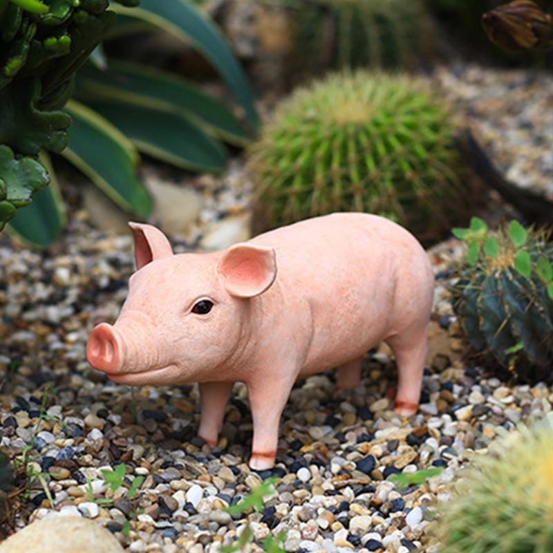 Simulated Animal Pig Figurine Parent-child Farm Toy Plastic Ornament Children's Toy Model Landscape Garden Home Ornament
