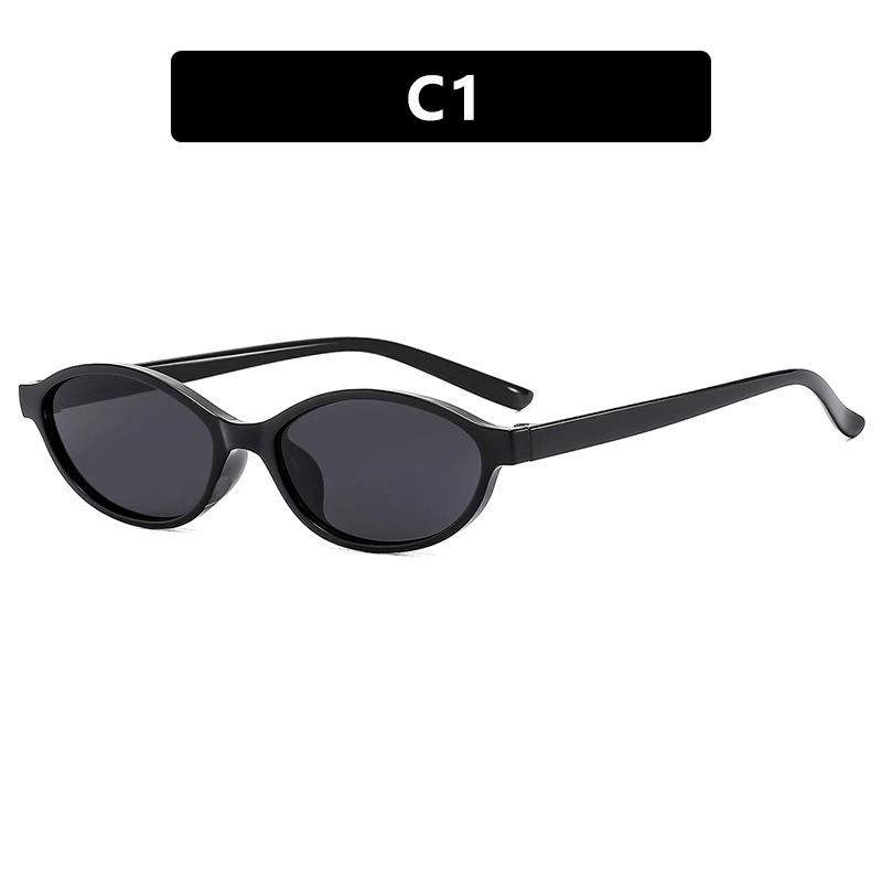 Retro Oval Frame Sunglasses Fashion Personalized Trendy Small Frame Sunglasses Punk Cat Eyes Sunshade Sun Protection Glasses