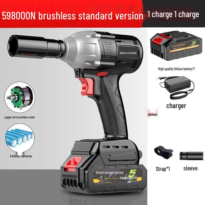 Drehmomentstarker bürstenloser Akku-Schlagschrauber mit Lithium-Akku für Holzbearbeitung und Autoreparatur