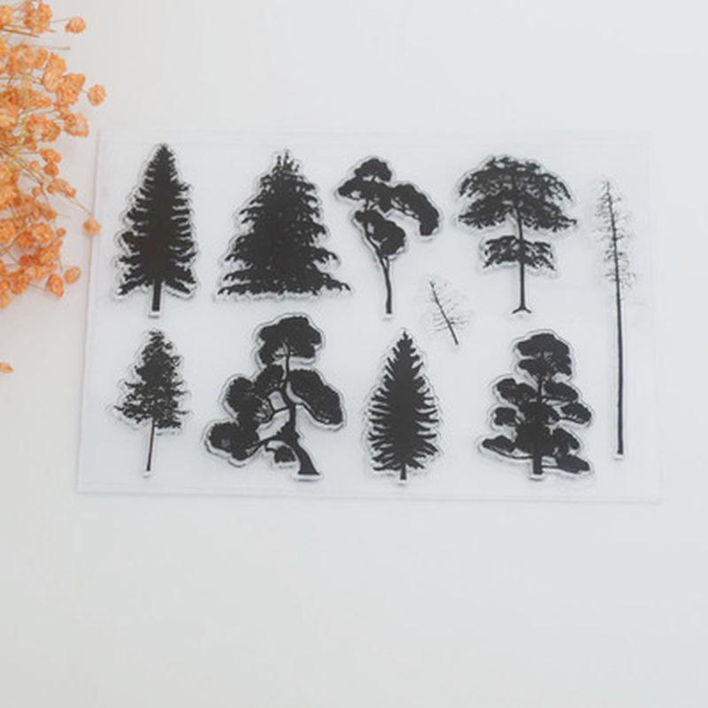 Tree Seedlings Transparent Clear Stamps Silicone Seals Roller Stamp for DIY Scrapbooking Photo Album