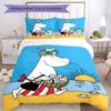 3pcs Moomin Bedding Set Duvet Cover Closure Includes 1 Duvet Cover & 2 Pillowcases, Soft and Comfortable for All Seasons.