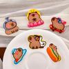 Breastpin Acrylic Capybara Pin Kapibara Lotus Capibara Badge Cartoon Hot Dog Capybara Brooch  Gift