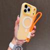 Candy Contrast Lanyard Magnetic Phone Case for IPhone 17 Air 16 15 14 13 12 Pro Max 11 Hand Wrist Strap Matte Soft TPU Cover