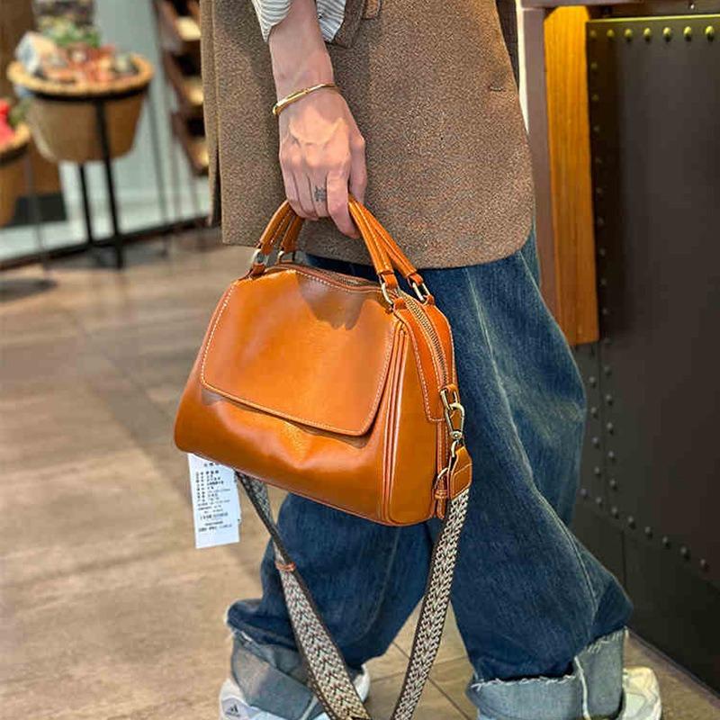 Echtes Leder Handtasche Damen All-Match Große Kapazität Kissen Tasche High Fashion Schulter Umhängetasche
