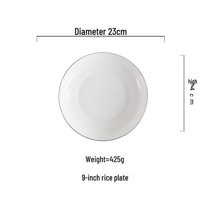 Sweet Elegance Ceramic Dinner Plate with Black Line