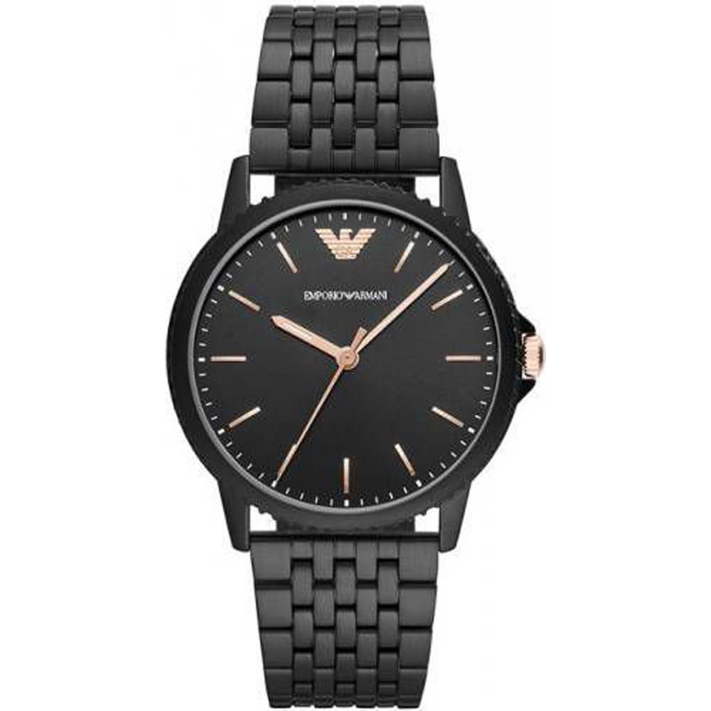 Emporio Armani Historical Collection Black Metal Quartz Men s Watch AR80021 чёрный