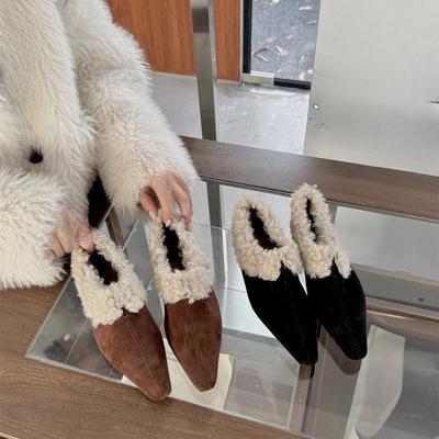 Zapatos planos de piel para mujer Sexy Cálidos para Mujer Tendencia Invierno Felpa Corta Elegantes Botas de Nieve