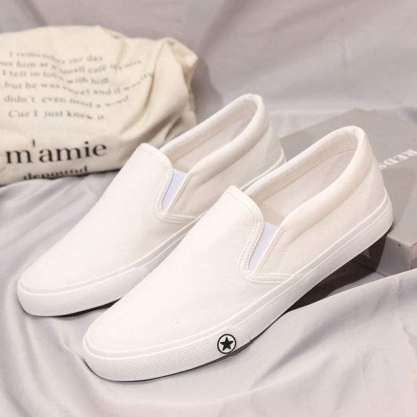 

Shoes trendy shoes old Beijing cloth shoes men lazy spring and autumn work all black board shoes 45 men s - runs one size small