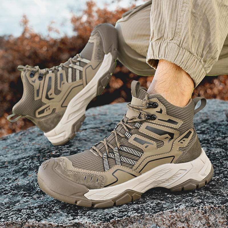 Comfortable Men's Hiking Boots Casual Sneakers Daily Walking Travel Shoes Fashionable Treking Footwear Lightweight Mesh Shoes