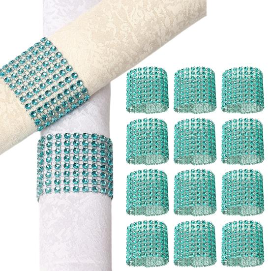 50Pcs Napkin Buckle Shiny Rhinestone Napkin Ring Reusable Fastener Tape Towel Holder for Weddings Parties Home Decor