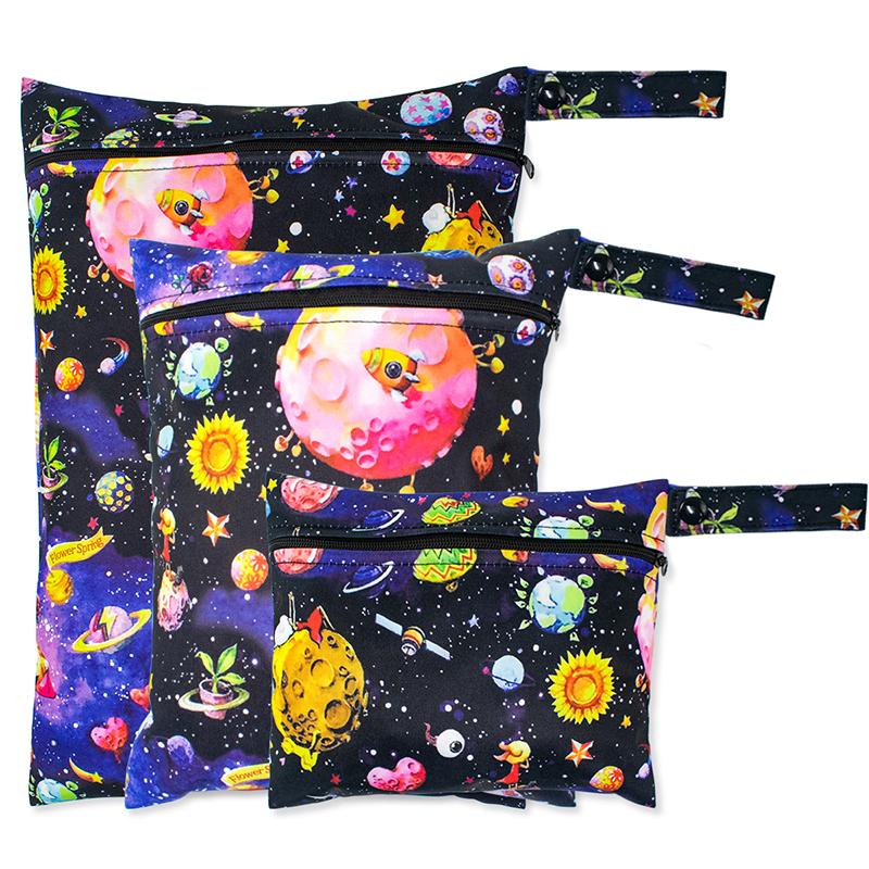 

3Pcs/Set Smooth Zipper Pocket Multi-Scenario Use Can Be Hung Waterproof Reusable Diaper Cover WetBag Washable Yoga Bag