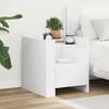 Vidaxl Bedside Table, White, 45X50X50 Cm, Wood-Based Material