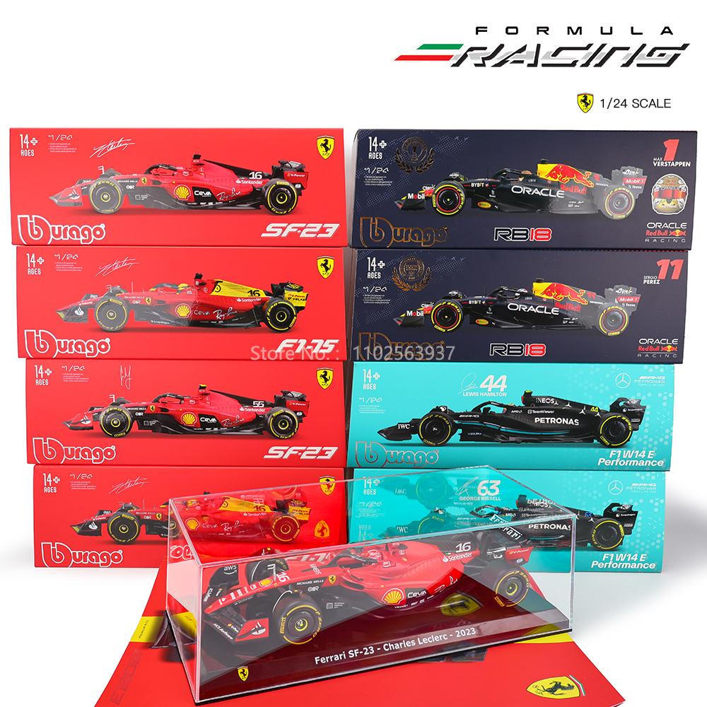 ABAJ1 Bburago 1:24 F1 serie various style 2022~2025 Ferrari SF23 16#Leclerc 55#Sainz Simulation Alloy Car Model Crafts Decoration