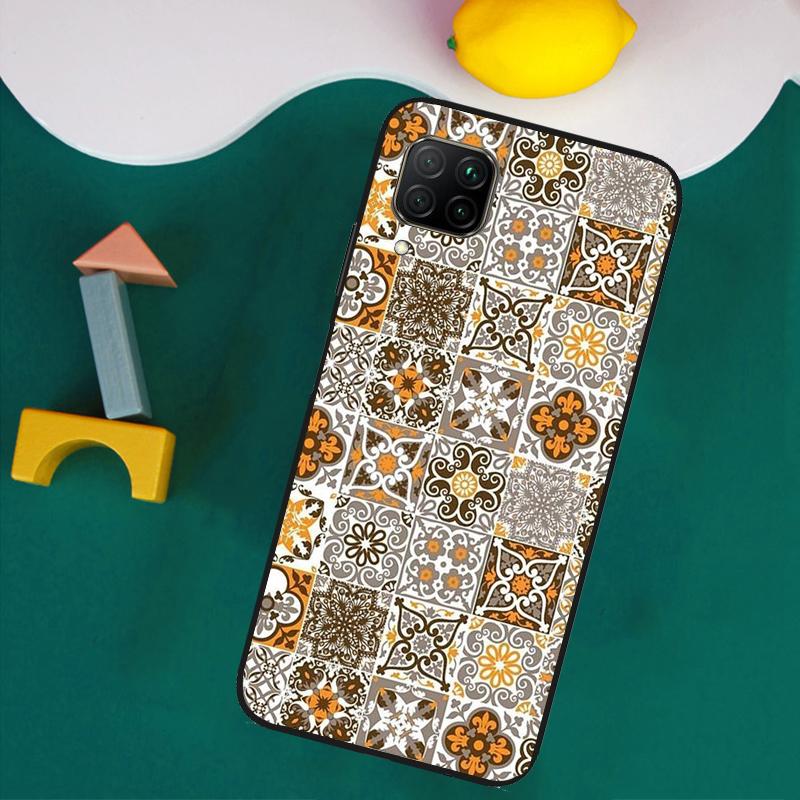 Boho Tile Mosaic Aesthetic For Huawei Nova Y73 Y72 Y70 Y90 Y60 Y61 Y91 12s 12i 11i 8i 9 10 SE P40 Lite P30 P60 Pro Case