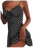 Women's Summer Fasion Polka Dot Printed Chest Lace Sexy Slim  Sling Dress