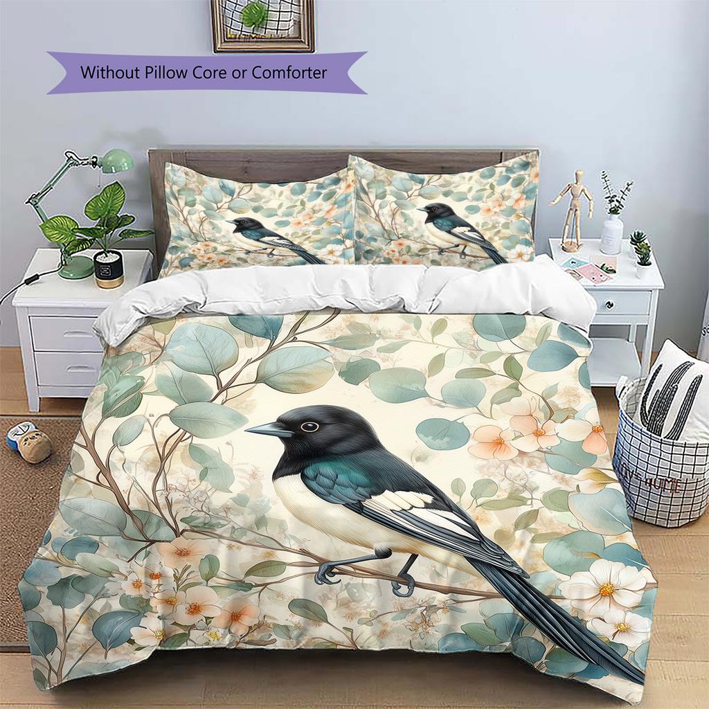 Branch Bird  Pattern Bedding Quilt Set  Home Decoration  Gift (1 * duvet cover + 2 * pillowcase, without core)