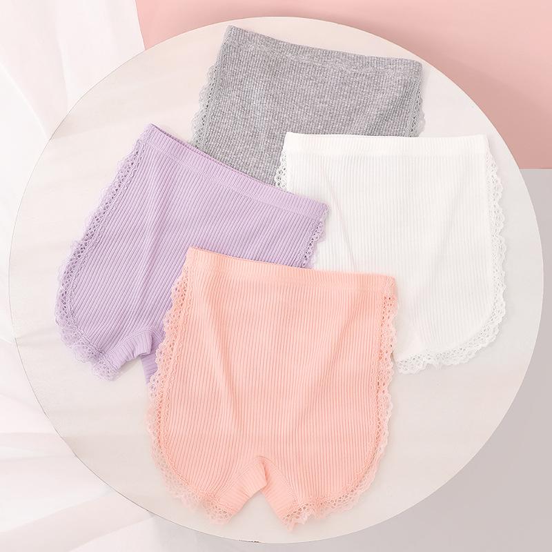 Mädchen Baumwoll-Boxershorts mit Spitze für Sicherheit, antibakteriell