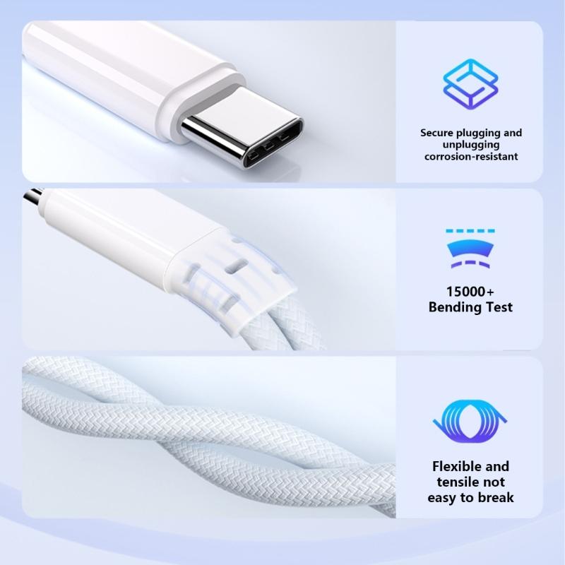USB C auf 3,5mm Anschluss USB C Splitter Adapter Ladekabel Draht 2 in 1 Unterstützt 15W Schnellladung für Kopfhörer Tablets