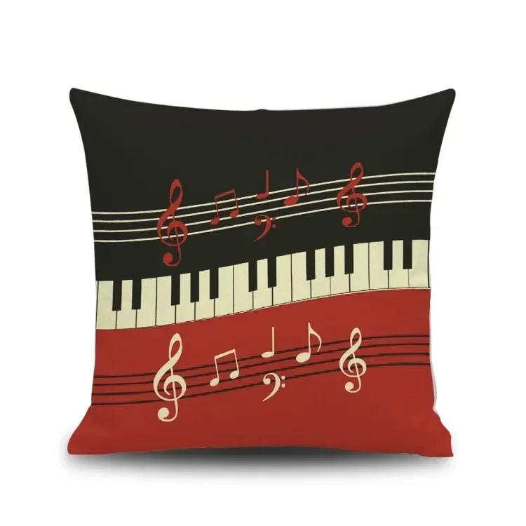 Piano Key Wonderful Notes Decorative Pillowcase Car Sofa Art Piece Office Seat Cushion Cover Home Decoration