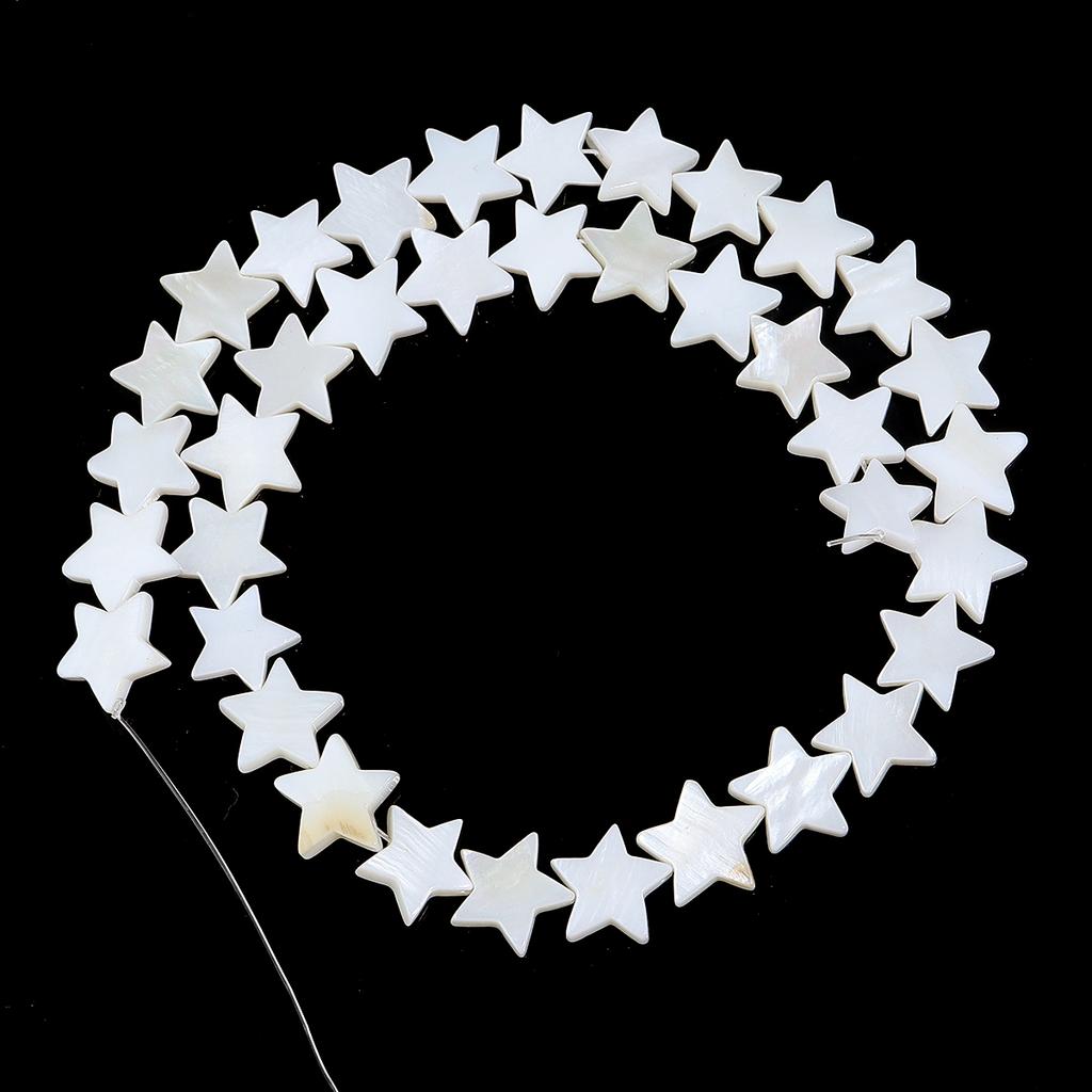 1strand Star Shape Shell Beads White Shell Charms Multiple Size Loose Beads For Necklace Bracelet Jewelry Making Accessories