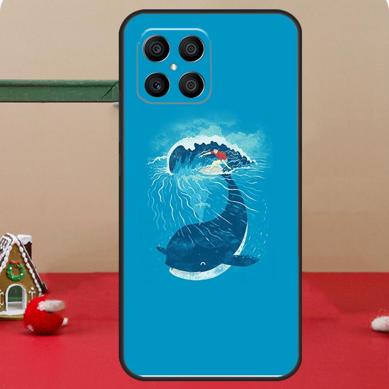 Whale Fish Wave Sea Case For Honor Magic 6 7 8 Pro Honor 400 200 70 90 Lite X8c X8b X9a X9b X9c X9d Win RT Cover
