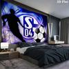 FC Schalke 04 Wandteppich, Fußballspieler-Silhouette Tornetz-Druck Wandbehang für Fußballfan Schlafzimmerdekoration