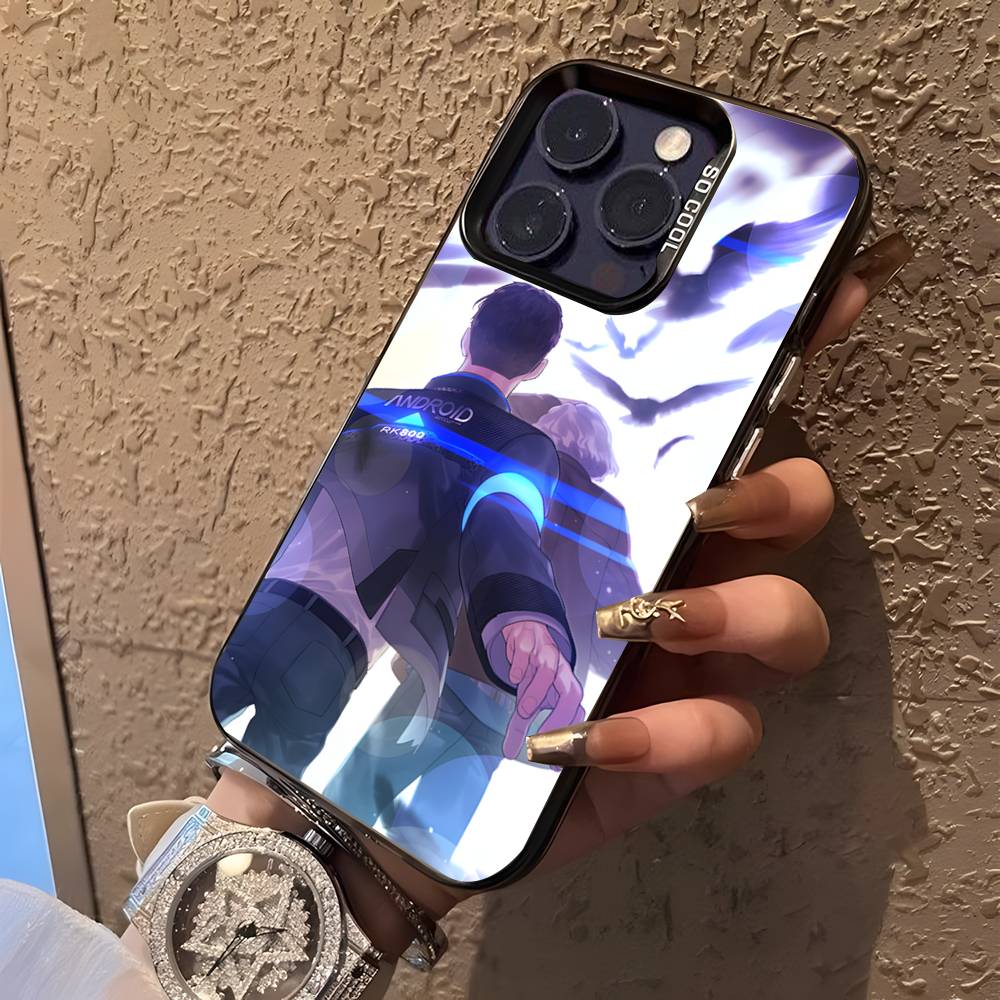 Game C-Connor  B-Become Human For iPhone 17,16,15,14,13,12,11,Mini,Pro,E,SE4,XS,MAX Black Shockproof Candy Matte Cover