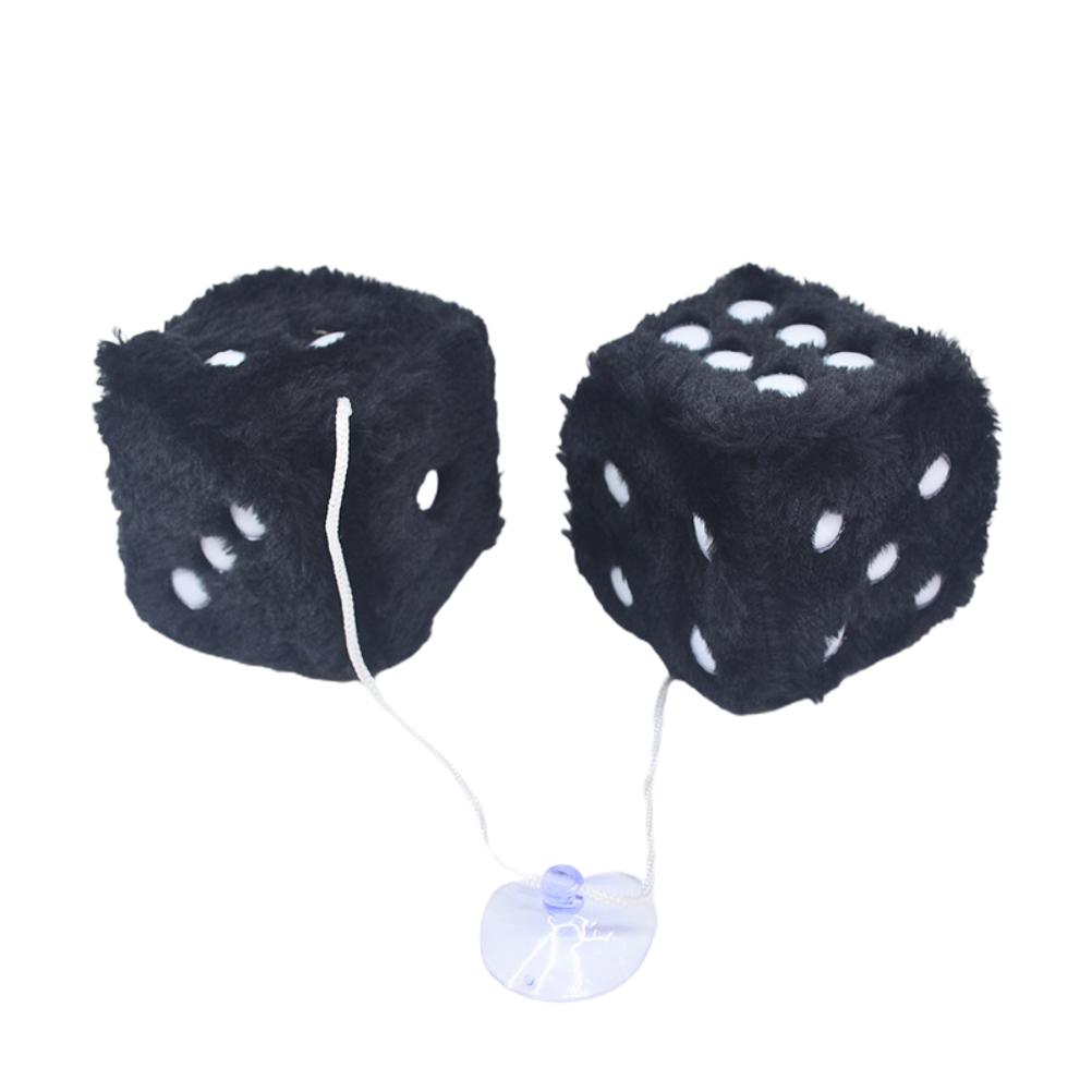 

2шт подвесные игральные кости для автомобиля плюшевая подвеска для автомобиля с точками и присоской подвеска для стекла автомобиля