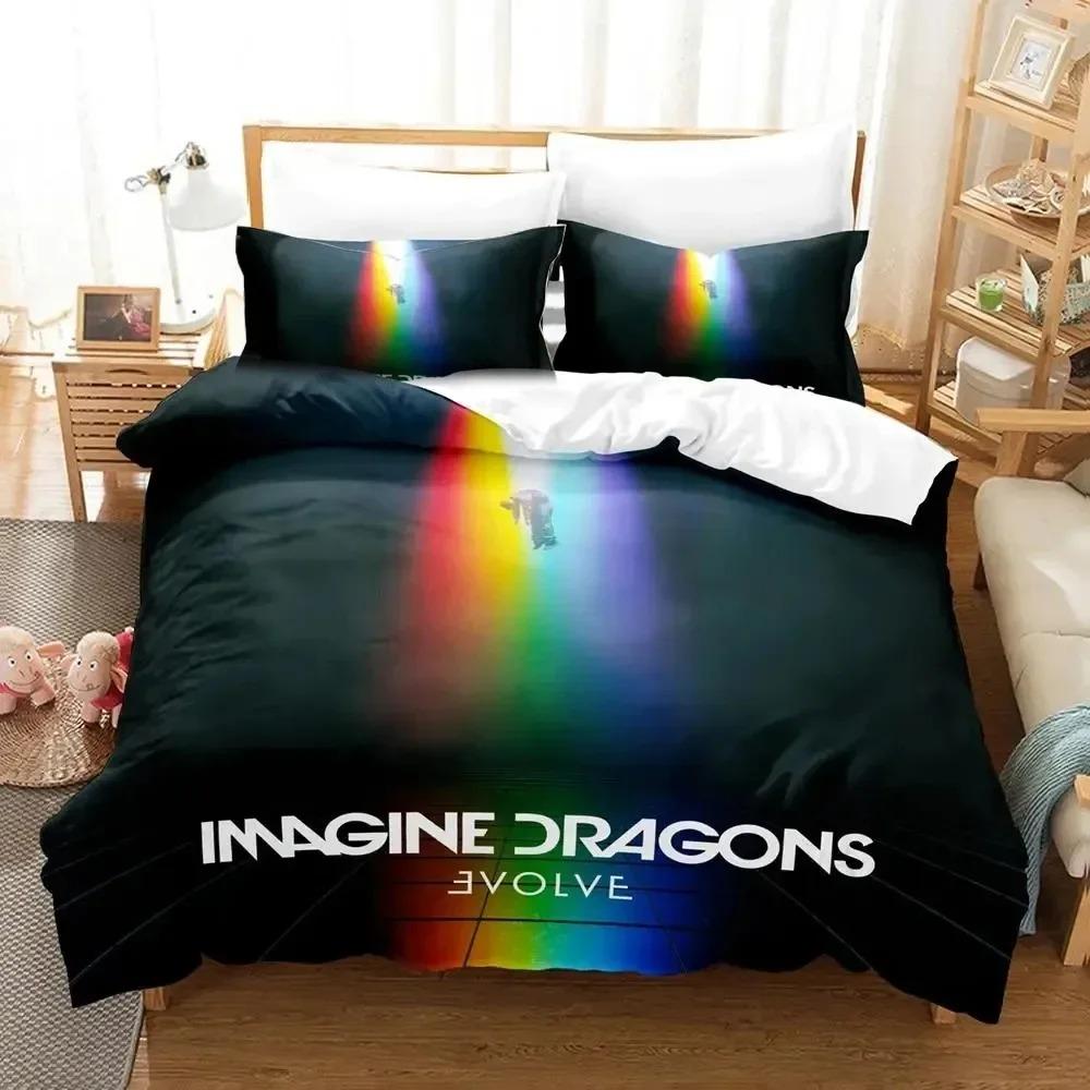3D Print Imagine Dragons Album Cover Bedding Set Duvet Cover Bed Set Quilt Cover Pillowcase Comforter King Queen Size Boys Adult