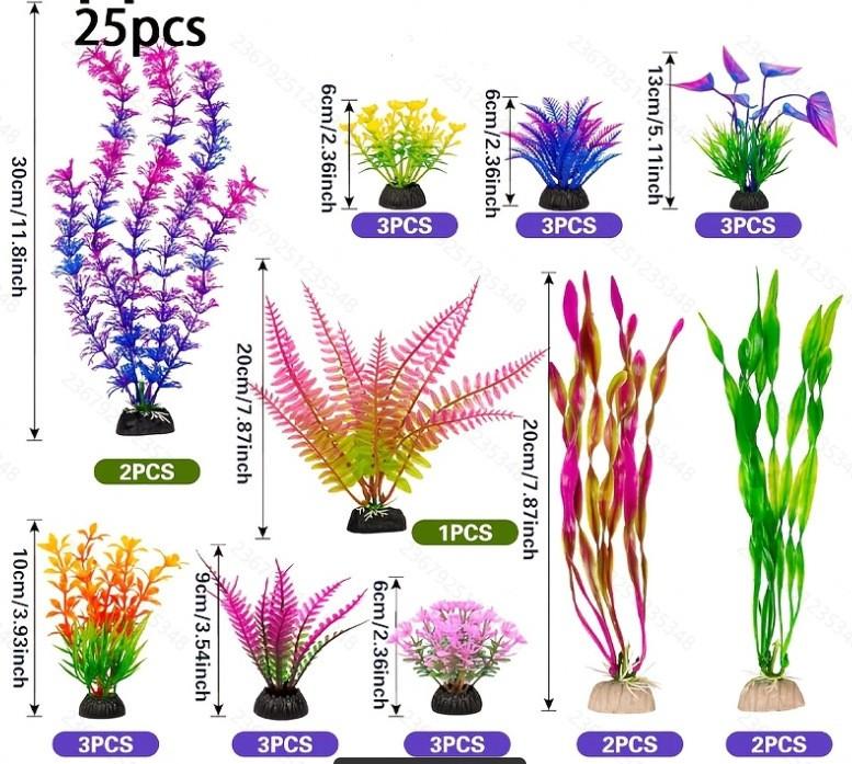 

Fish Tank Landscaping Set Plastic Artificial Aquatic Plants For Aquarium Decoration Lazy Person s Complete Set Fake Seaweed For Aquarium. One Size