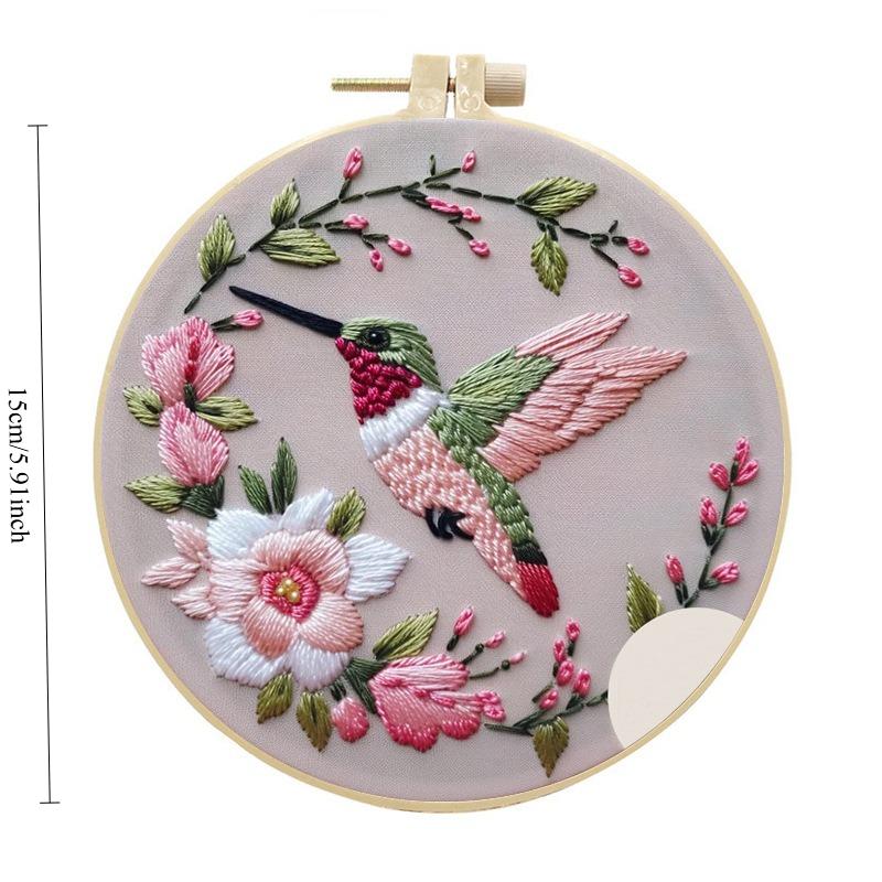 1 Adet Arı ve Kuş Desenli Nakış DIY Kumaş El Sanatları Kiti (Aletli)