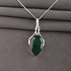 Green Onyx Cab Gemstone 925 Sterling Silver Handmade Pear-Cut Pendant 2.7" Gift For Wife VPP-2-16