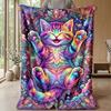 Playful Kittens Scene Theme blanket Lightweight Warm Flannel Blanket Decorative Throw Blanket for Home Decoration