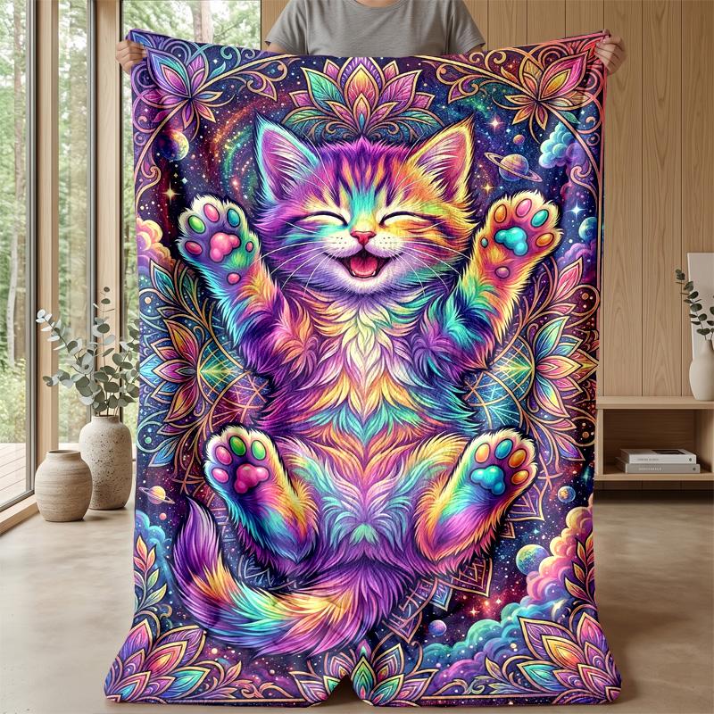Playful Kittens Scene Theme blanket Lightweight Warm Flannel Blanket Decorative Throw Blanket for Home Decoration
