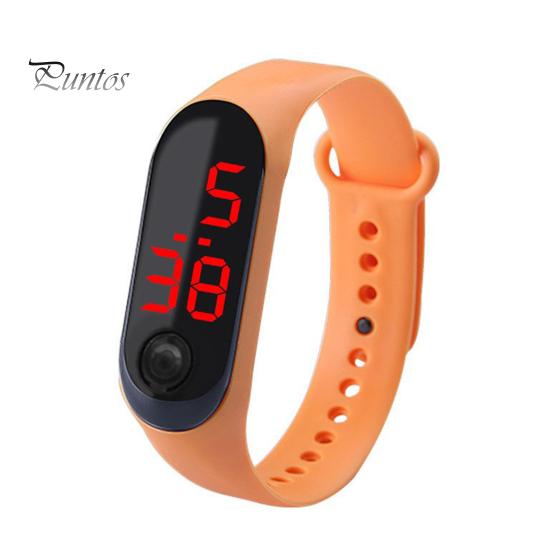 Adjustable Strap Button Control LED Display Electronic Digital Watch Bracelet