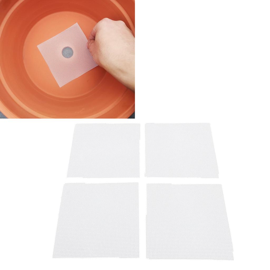 200pcs Flower Pot Hole Drainage Mesh Pad, Prevent Soil Leakage, Breathable Grid Mat for Indoor and Outdoor Potted Plant Growing, Convenient Soil Fixa