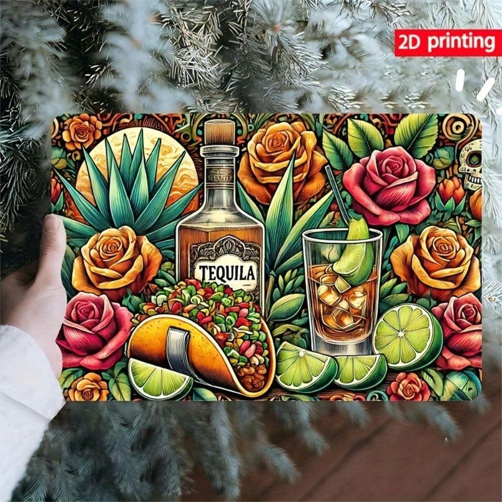 Tin Painting 20x30cm Metal Wall Art Handmade Decorative Craft Panel