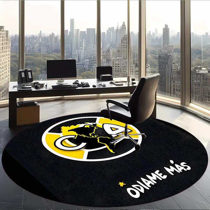 Club América (14) Round Office Rug Decorative Floor Rug for Office Bedroom Living Room and Home Space