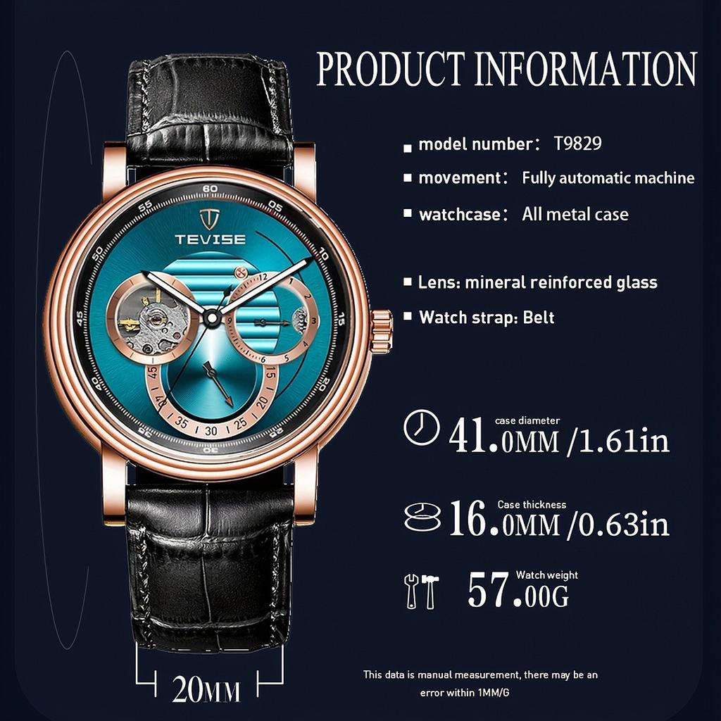 Men's Business Watch Night Light Classic Hollow Fully Automatic Mechanical Watch