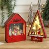 Christmas Cottage Decors Handcrafts LED Lighted Cabin House Festival Ornament for Home and Office Tabletop Display