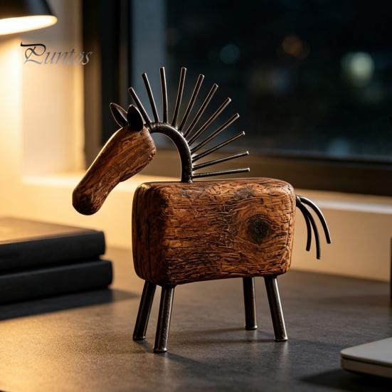 Rustic Horse Decoration Artistic Abstract Figurine, Statue for Desk Desktop Animal Sculpture Decoration, Farmhouse Shape Home Office