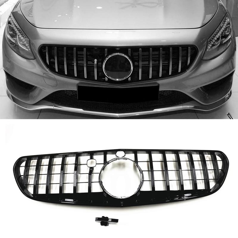 Front Grille GT Style Racing Grill For Mercedes-Benz C217 W217 S Class Coupe 2015-2017 S500 S550 S560 Upper Bumper Hood Grills